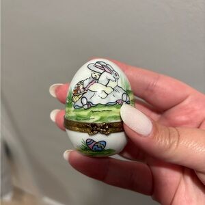 Limoges Easter Bunny Trinket Egg
